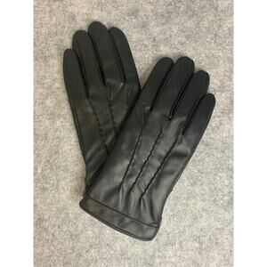 NWOT Men's Black Leather Gloves, Wool Lined, Size Large, Driving Gloves, Winter